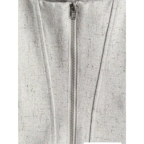 H & M Edition Light Heathered Grey Boned Bodice Bustier Top M - Picture 3 of 3